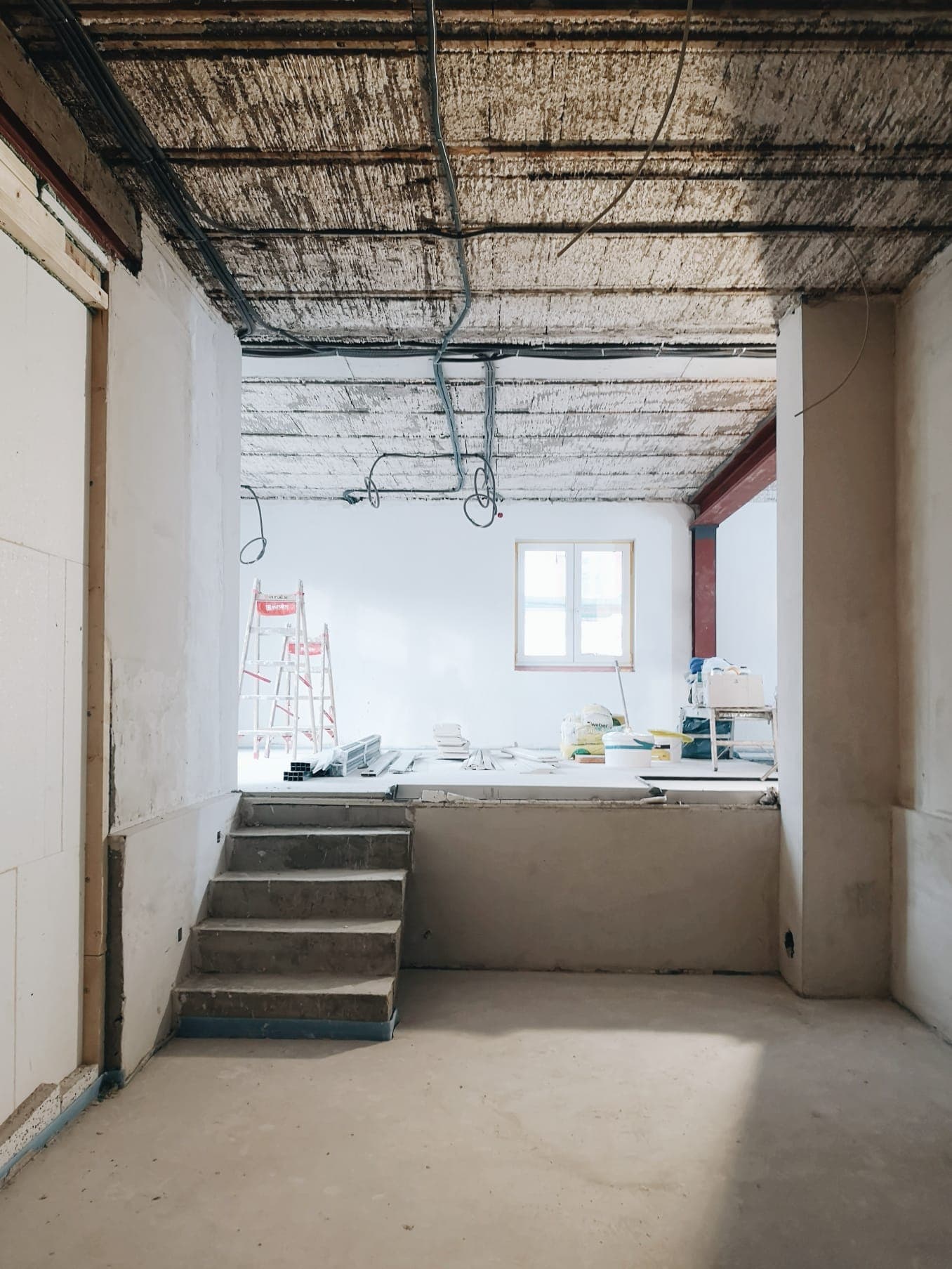 Neue Treppe im Rohzustand, Haus U5