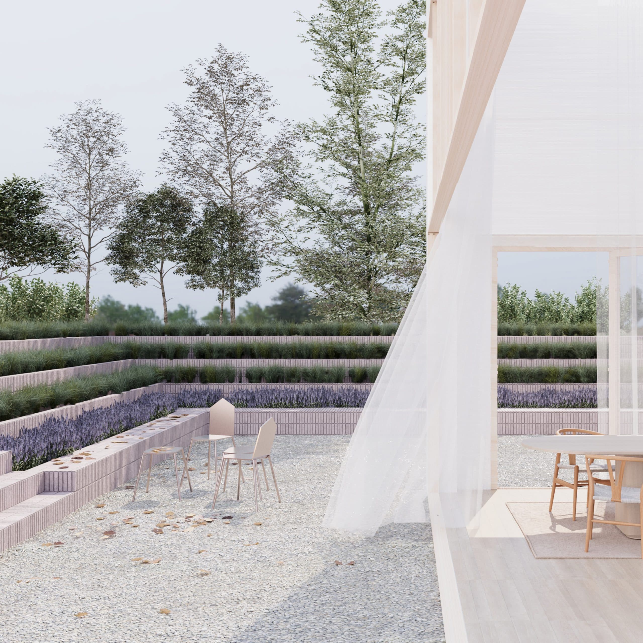 Haus B36 – terrassierter Garten mit neuem Kellerzugang