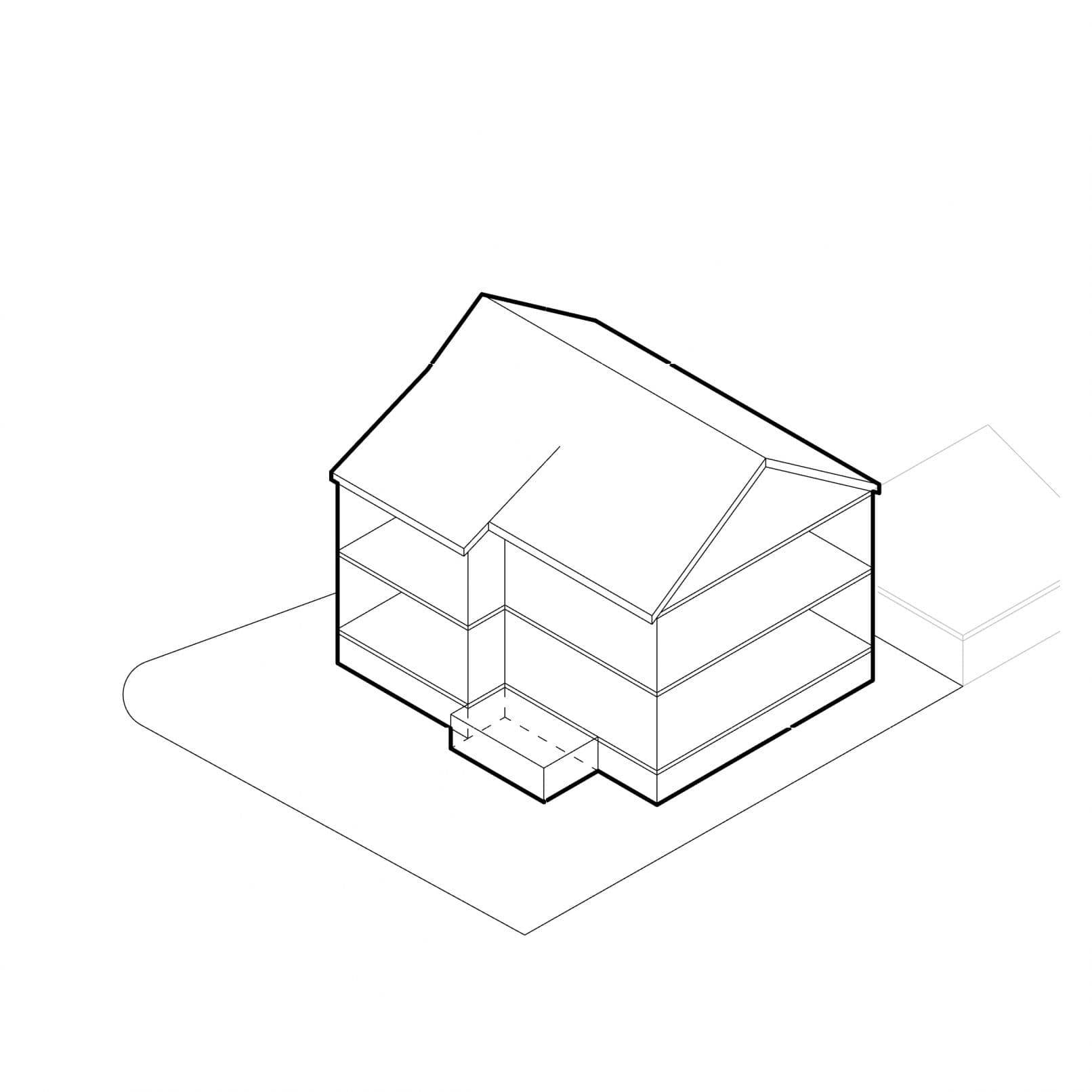 Diagramm: Bestandsgebäude, geschossweise genutzt