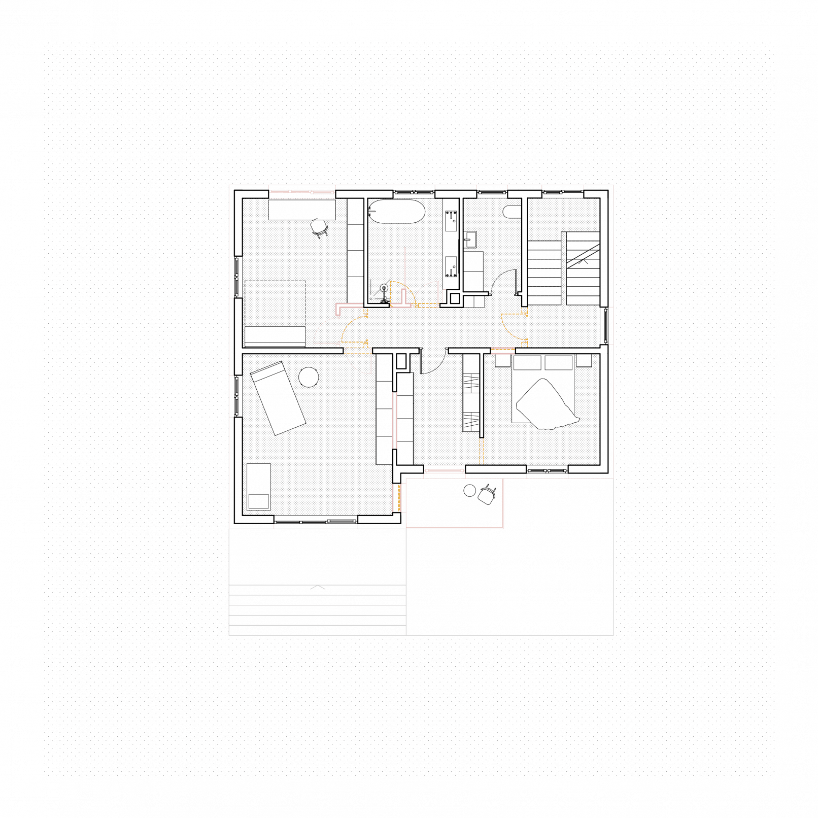 Grundriss 1. Obergeschoss, Umbau