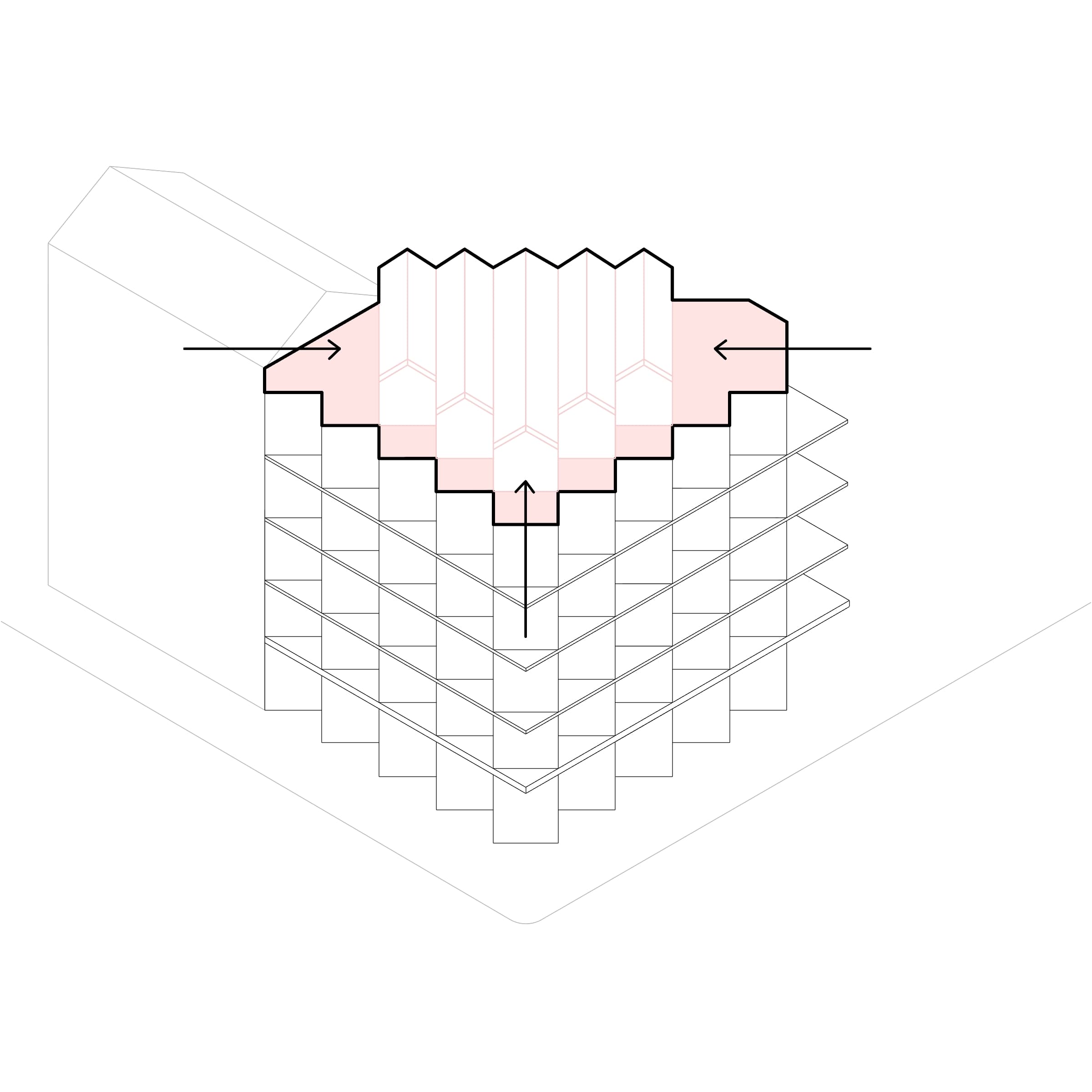 Diagramm: Dachterrassen für Wohneinheiten und Gemeinschaft